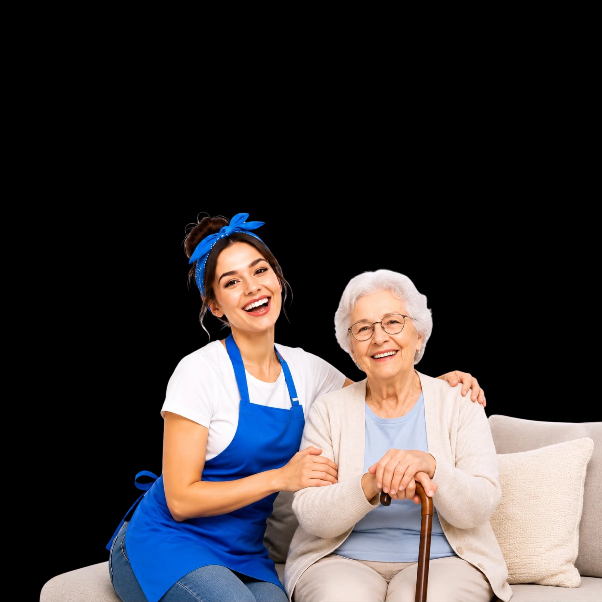 Alltagshelferin mit Seniorin